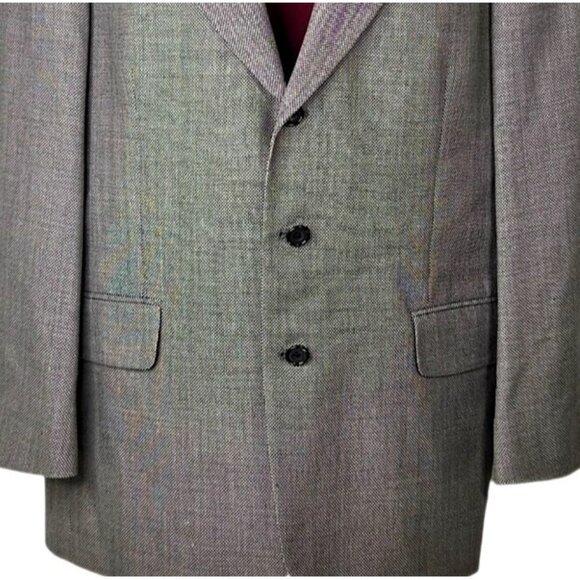 Oscar de la Renta Gray Single Breasted 3 Button Sport Coat Blazer Jacket Men 40R - Picture 3 of 9